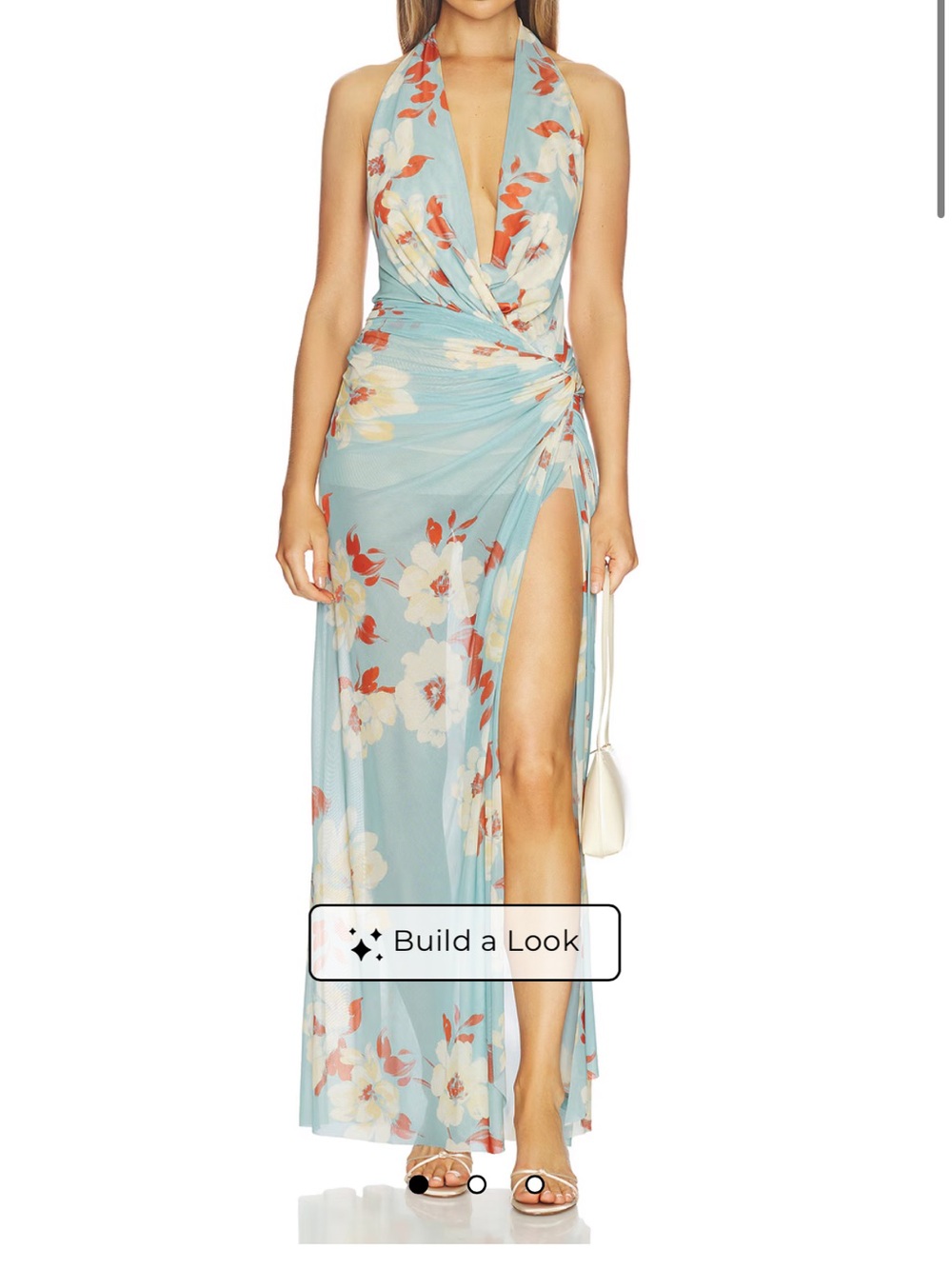 Bec & Bridge Sky Blue Floral Halter Maxi Dress